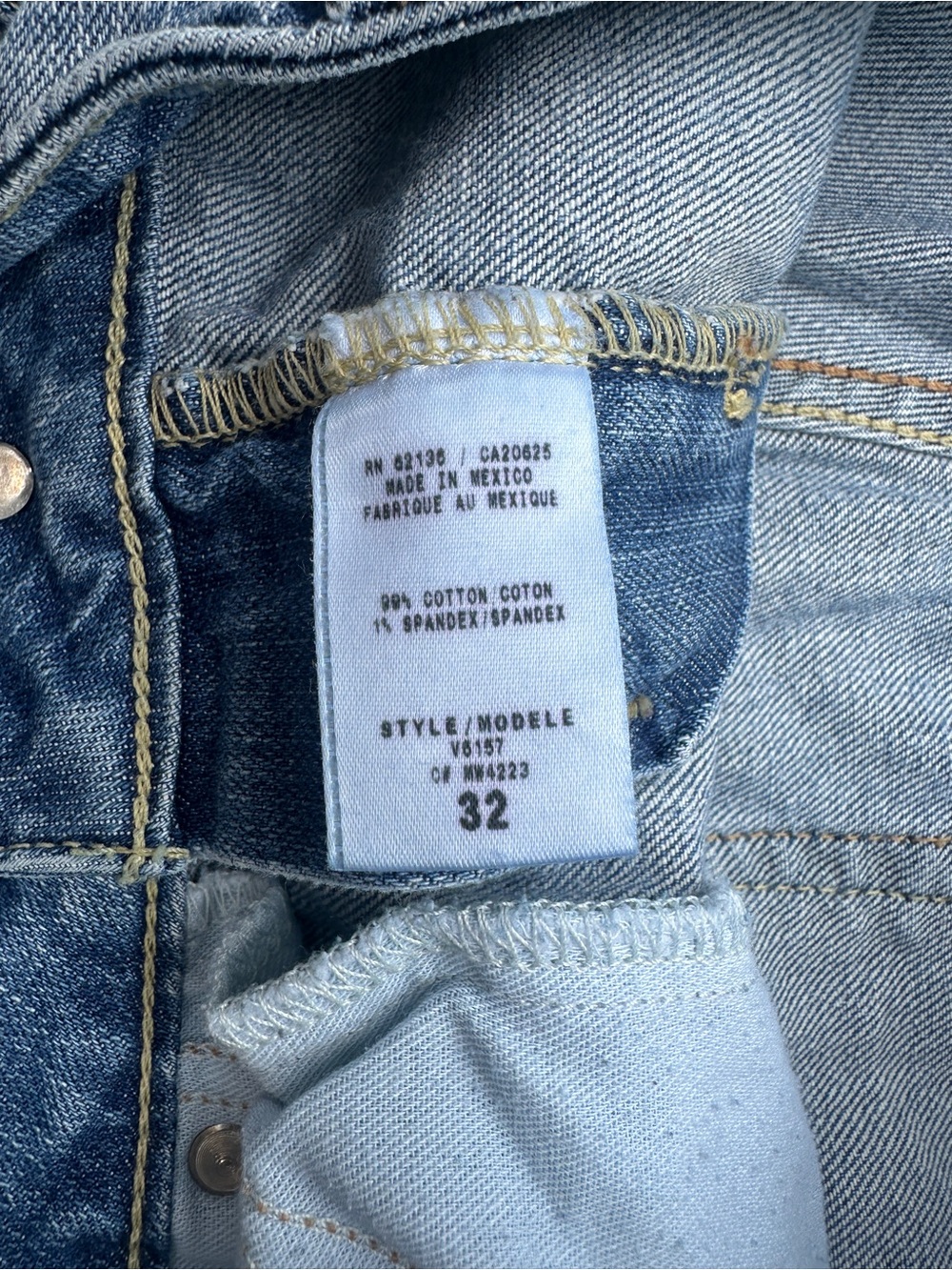 Y2K Guess Light Blue Wide Leg Jeans with Embroidered Back Pocket - Picture 6 of 6